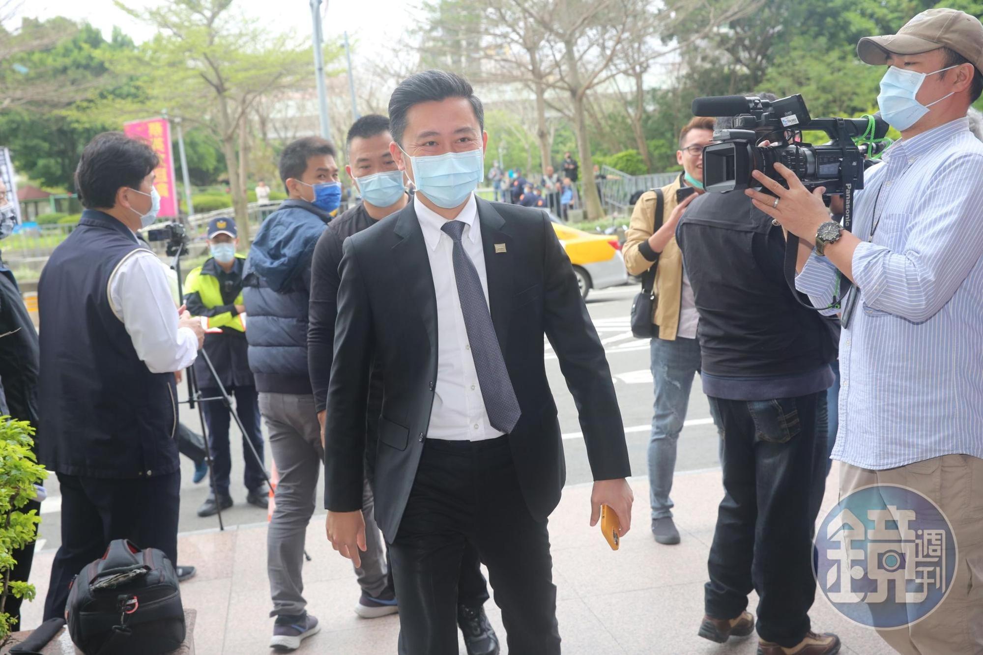 新竹市長林智堅今出席民進黨中常會。
