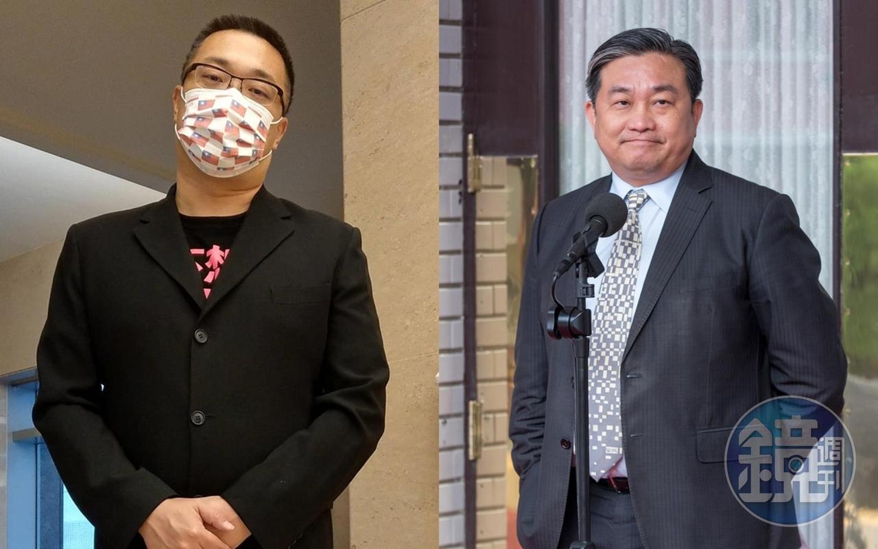 王定宇（右圖）解釋打卡早安文一事，遭朱學恒（左圖）嗆「問A答B新境界」。（翻攝自朱學恒的阿宅萬事通事務所臉書、本刊資料照）
