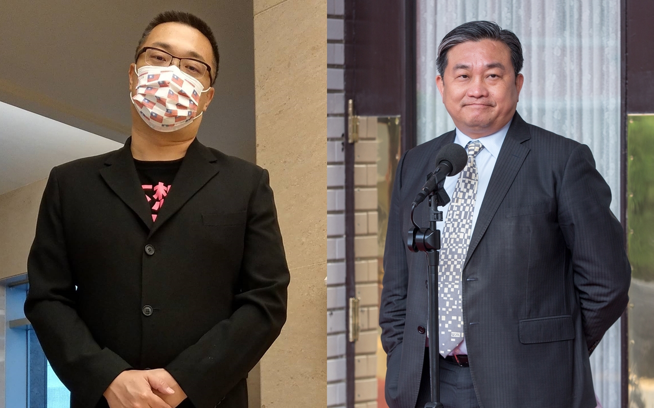 王定宇（右圖）解釋打卡早安文一事，遭朱學恒（左圖）嗆「問A答B新境界」。（翻攝自朱學恒的阿宅萬事通事務所臉書、本刊資料照）