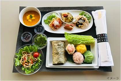 商務艙台灣風味飛機餐。(翻攝自JAL官方網站)