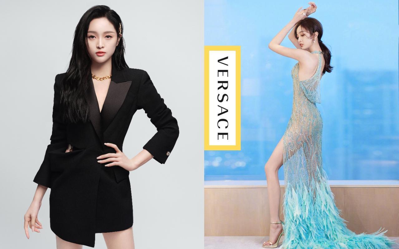憑選秀節目《創造101》走紅的吳宣儀，成為VERSACE新任中國品牌大使。（VERSACE提供、翻攝自吳宣儀微博）