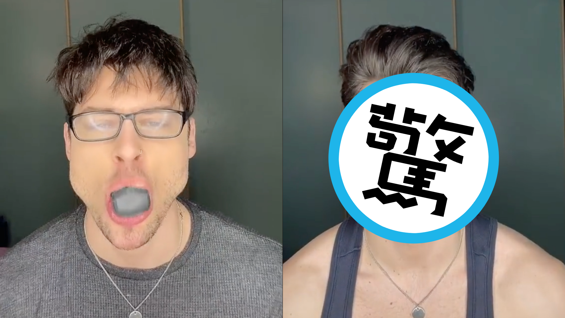 義大利男模追求銳利下顎曲線，在抖音上分享訓練方式。（翻攝自TikTok）