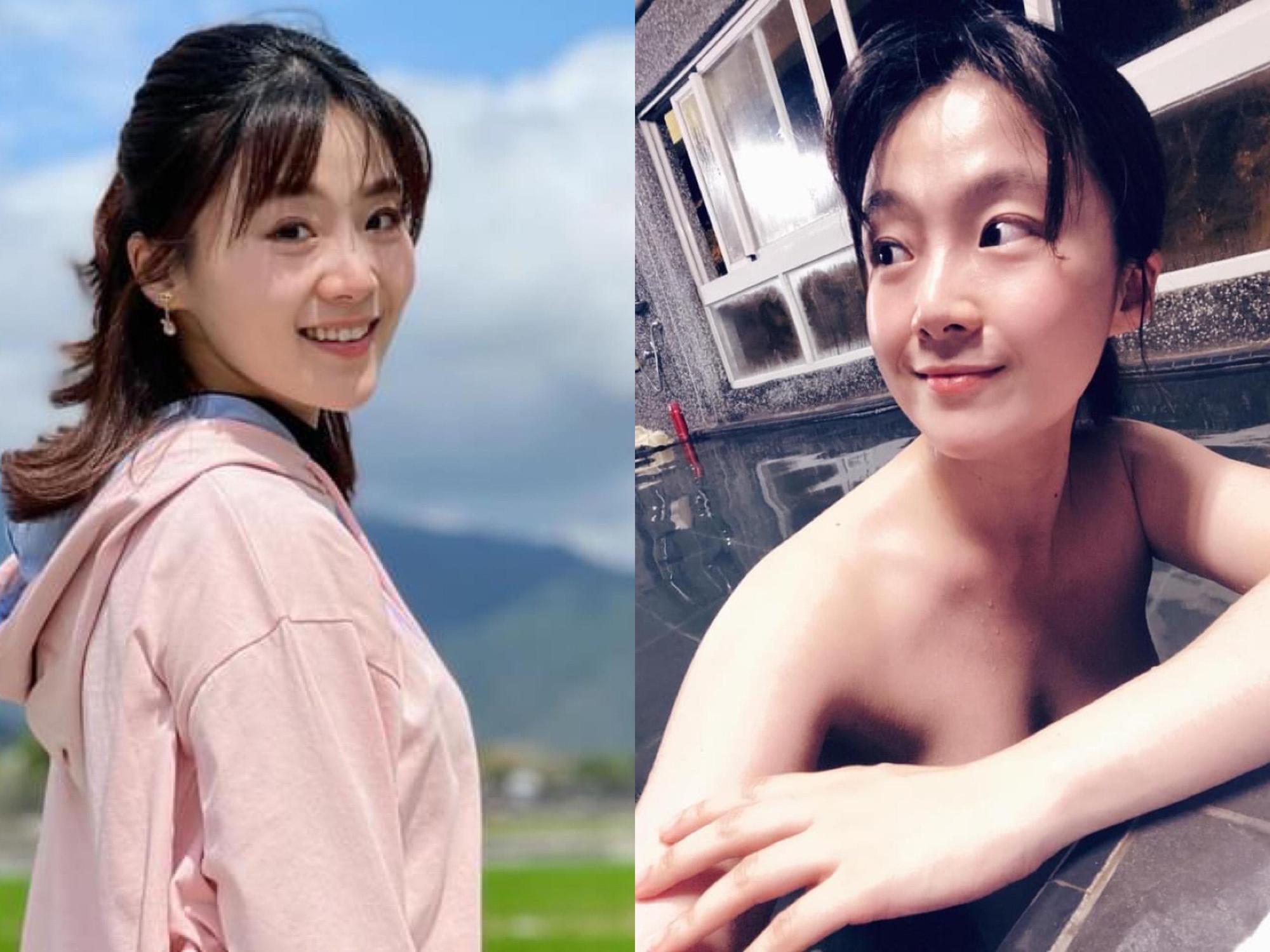楊小黎自拍全裸泡湯照，希望自己能成為一個感性又性感的女藝人。（翻攝自楊小黎臉書）