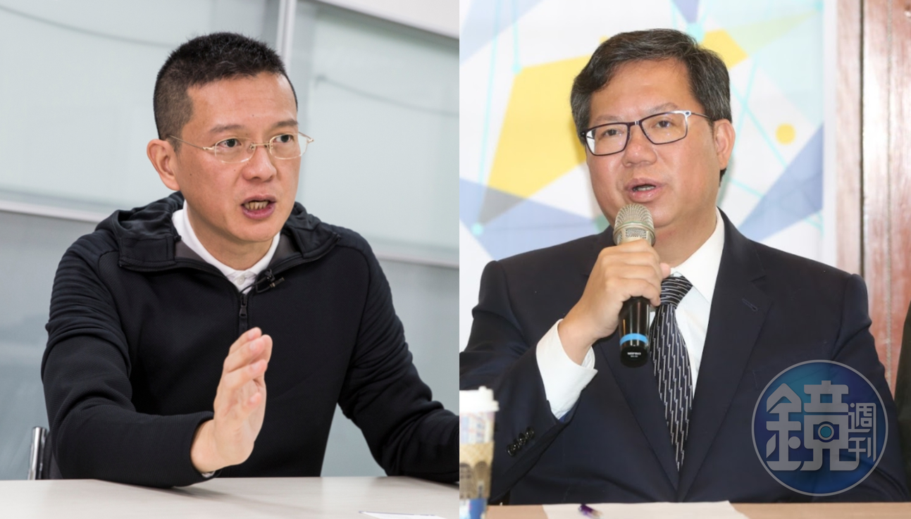 孫大千（左）指控鄭文燦（右）縱容藻礁被破壞，桃市府相關單位出面駁斥。（資料照）
