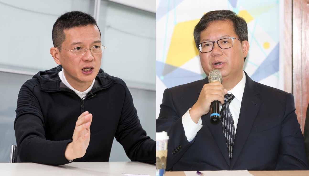 孫大千（左）指控鄭文燦（右）縱容藻礁被破壞，桃市府相關單位出面駁斥。（資料照）