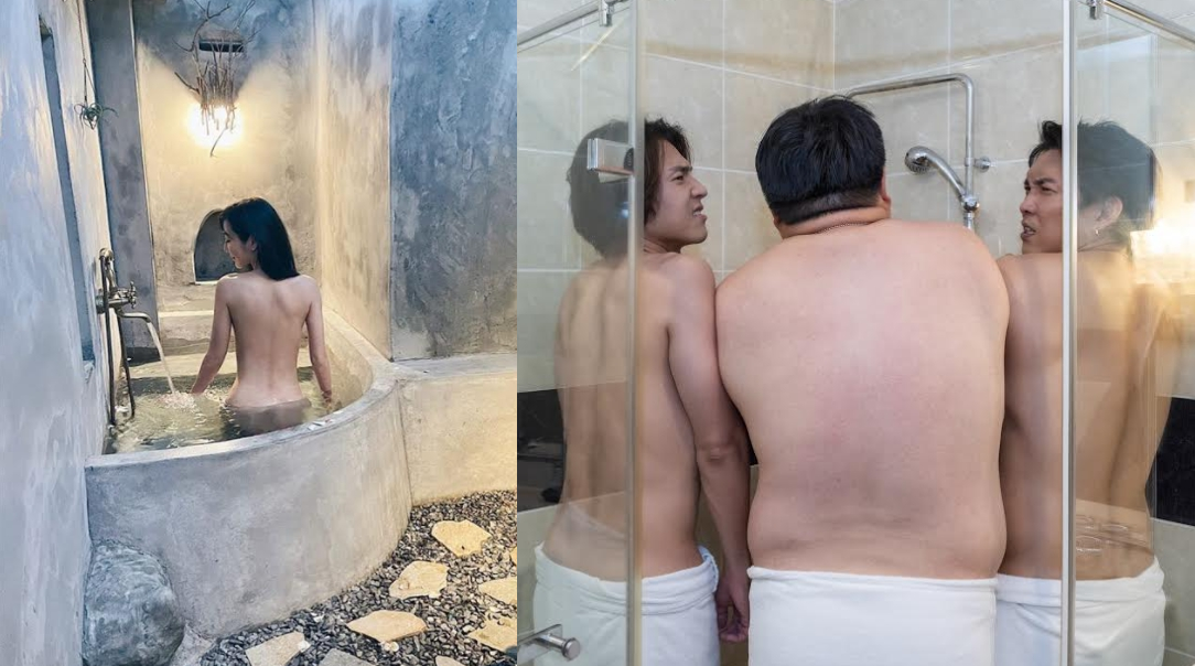 曾莞婷在電影破億時，曾獻出背部出浴美圖，其他男演員今也放送「裸背」照。（翻攝自曾莞婷臉書／齊石提供）