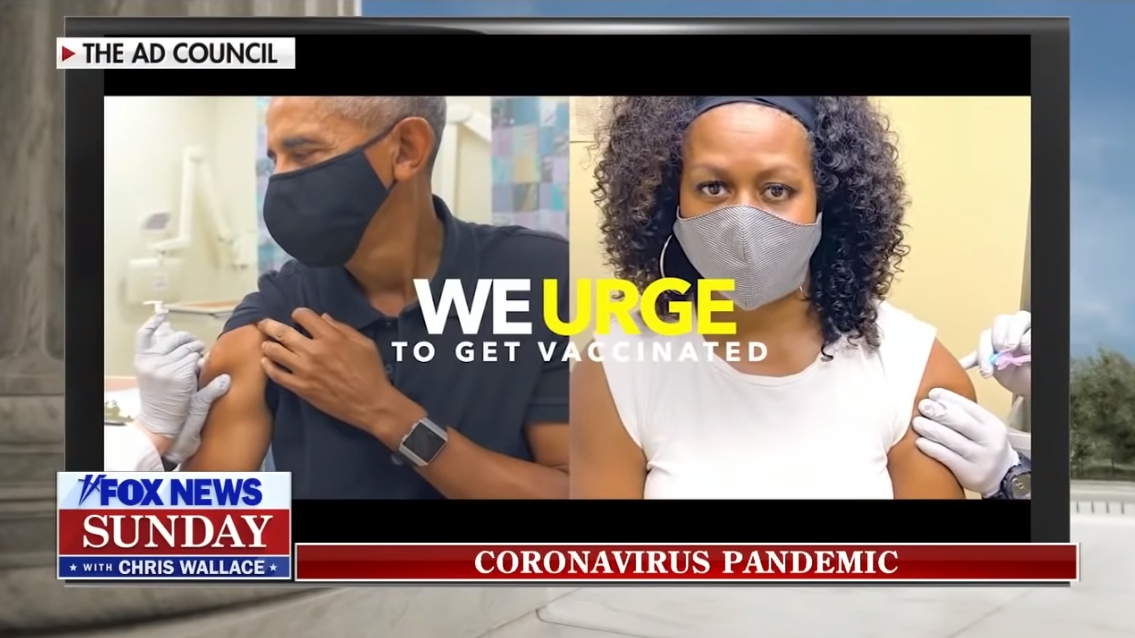 包含歐巴馬在內的4名美國前總統日前公開接種疫苗。(翻攝自Fox News YouTube)