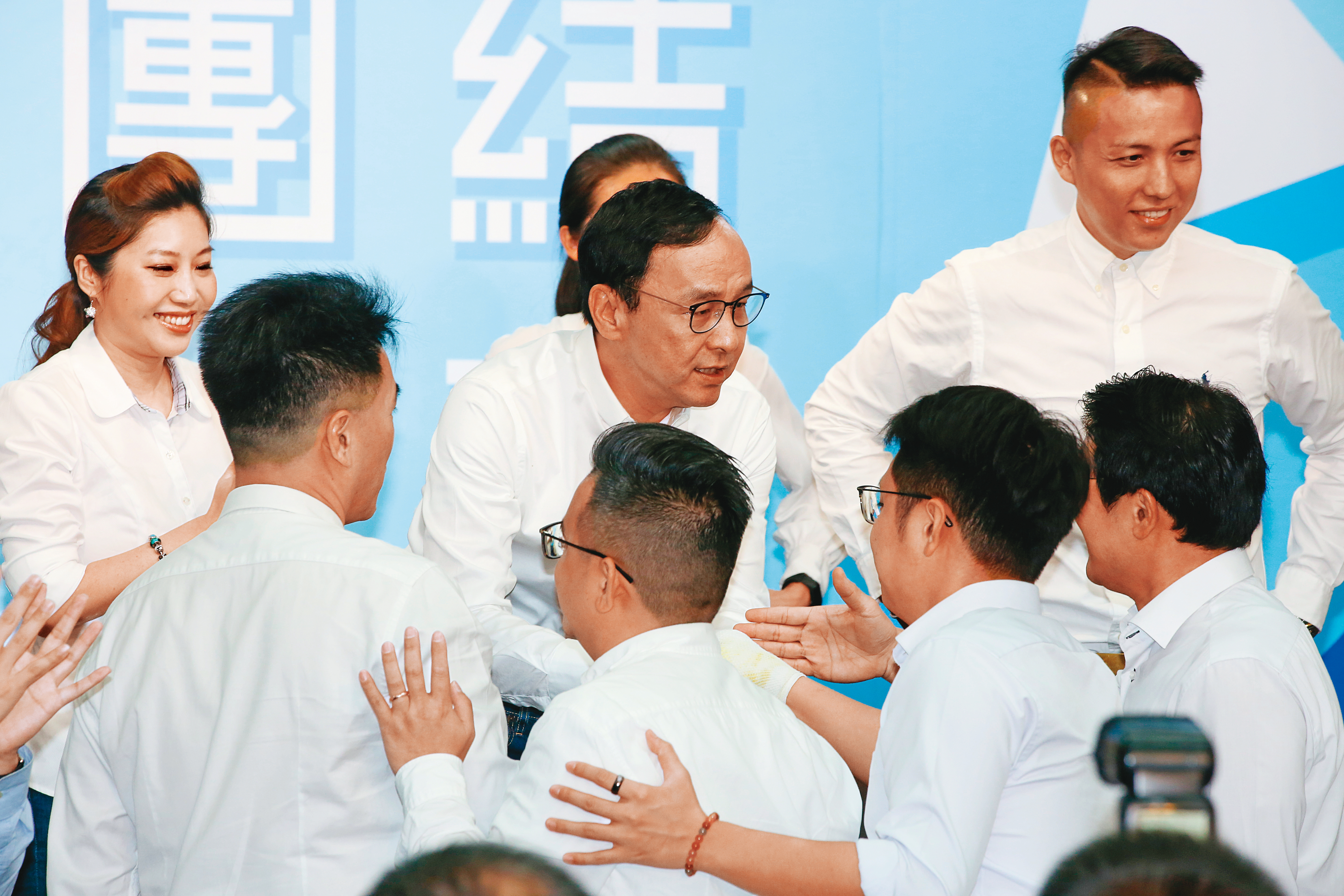 遲未宣布參選黨主席的朱立倫，讓挺朱派備感焦急，頻拱朱早日浮出檯面。圖為2019年朱出席新世代戰鬥團記者會。