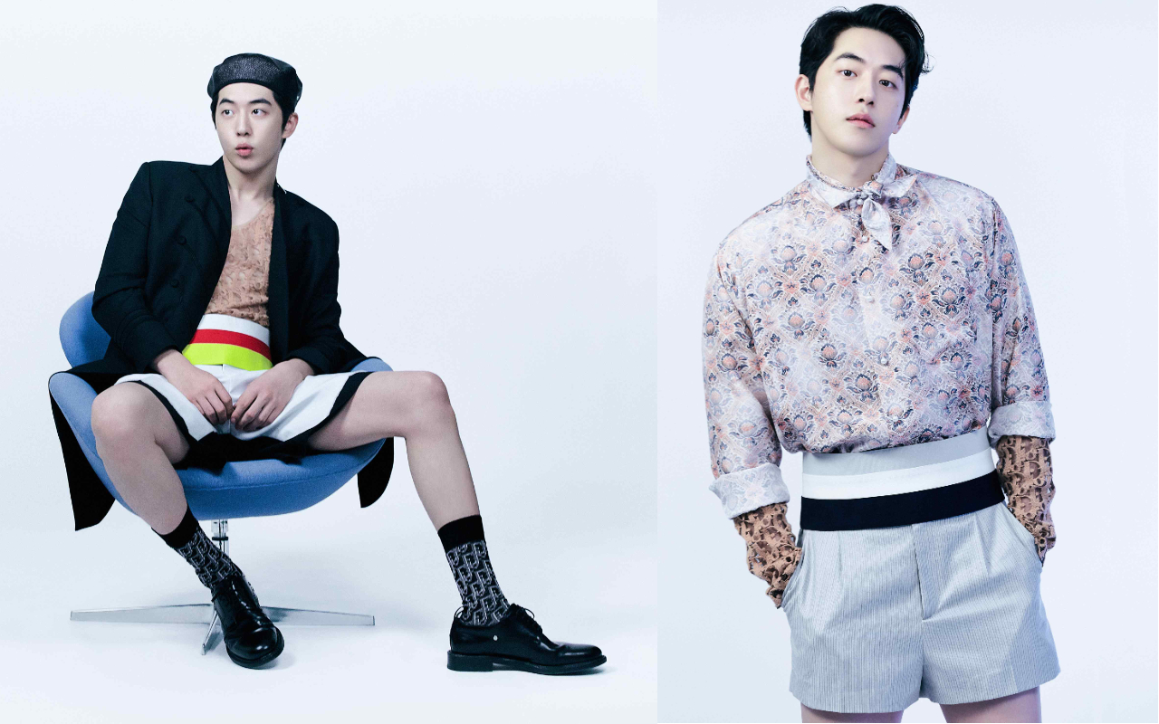 南柱赫拍攝DIOR夏季男裝系列，巴斯克式貝雷帽、百慕達短褲的搭配超時髦，才剛在IG發表便破211萬個讚。（DIOR提供）