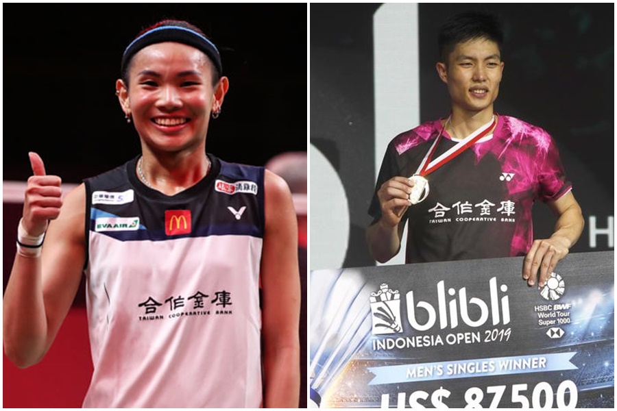 戴資穎（左）穩坐球后寶座長達155週，周天成（右）則為世界排名第4。（左圖翻攝自戴資穎臉書，右圖東方IC）