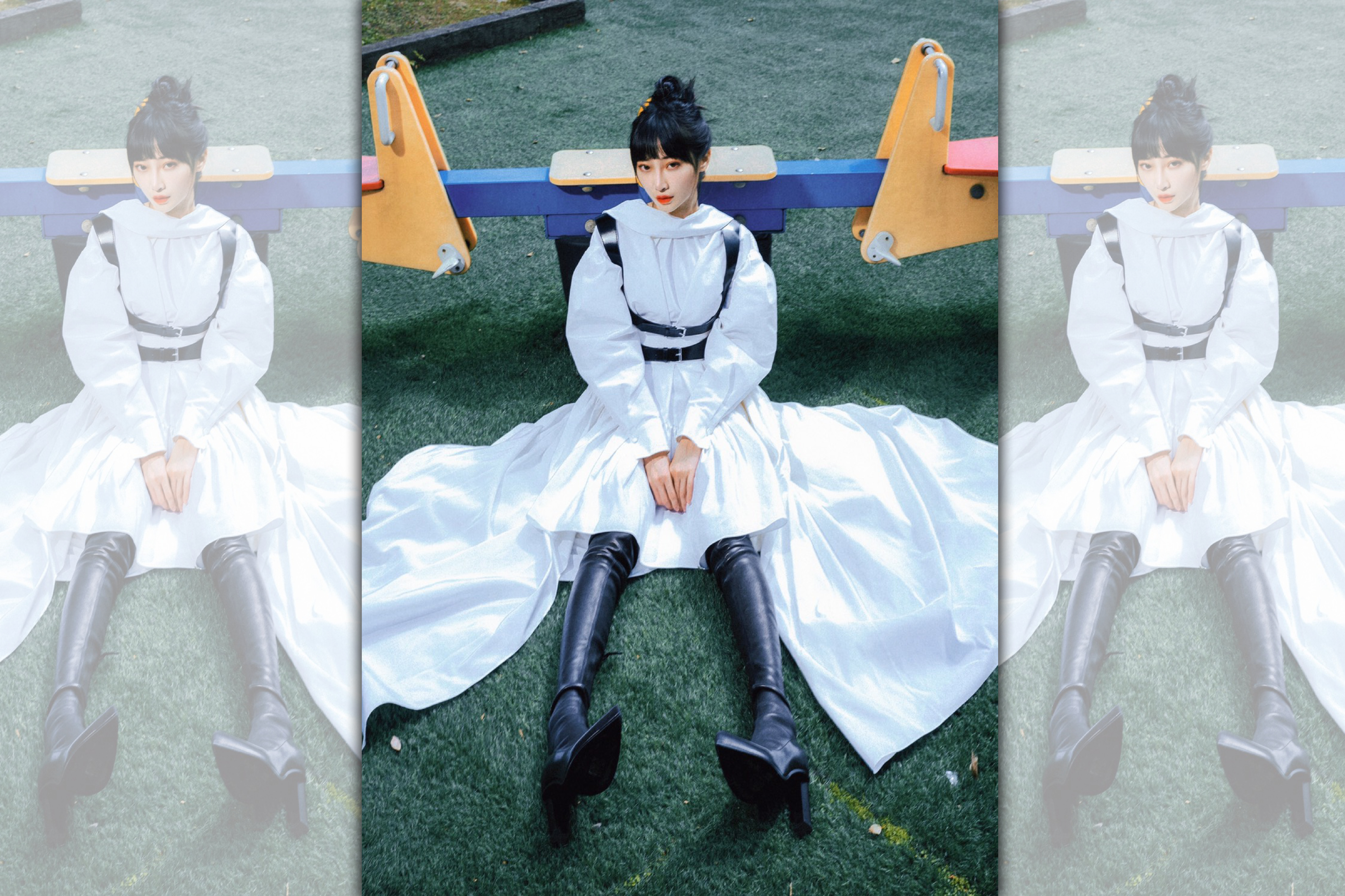 黎晏孜她穿上Alexander McQueen的2020秋冬系列，向偶像致敬。（經紀公司提供）