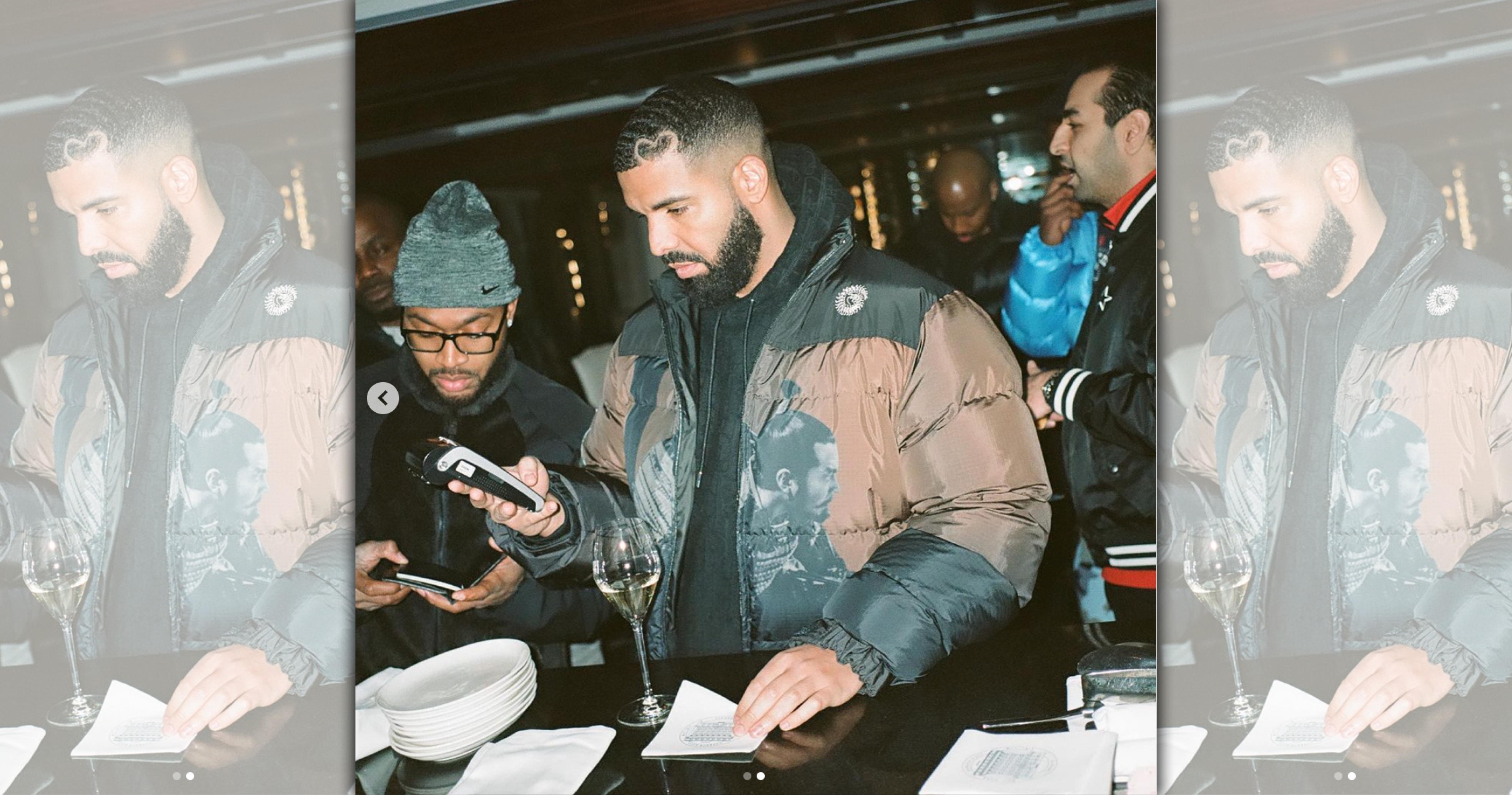 德瑞克不管去哪都愛穿防寒外套，已經變成他的正字標記。（翻攝自德瑞克官方Instagram）