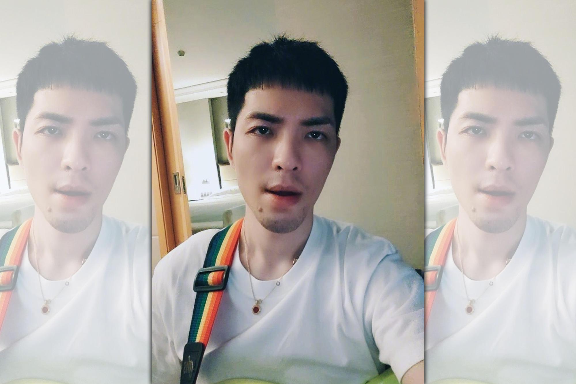 蕭敬騰赴上海工作,隔離第一天,上海就飄起細雨。(翻攝自蕭敬騰微博)