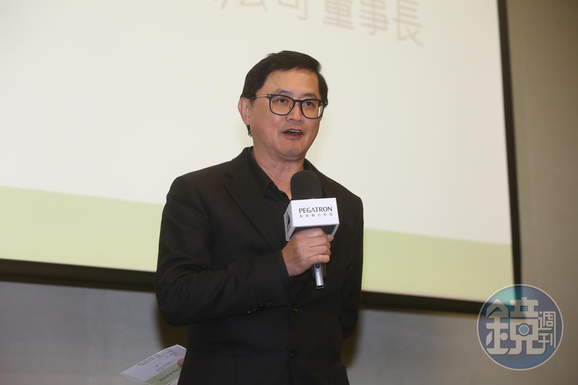 和碩董事長童子賢昨現身電動車論壇。
