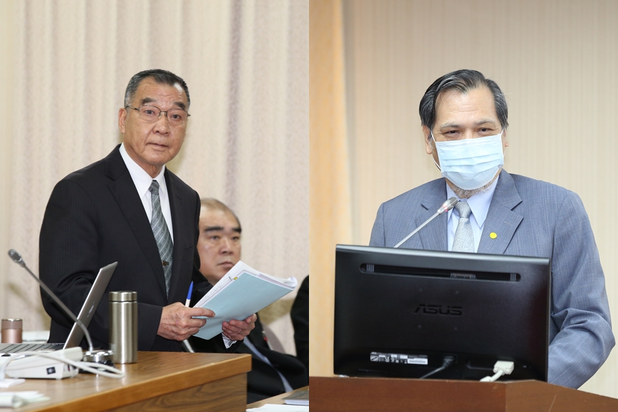 國防部長邱國正（左）昨日表示若敵人打過來一定奉陪到底，今國安局長陳明通（右）表示非常贊同。（本刊資料照）