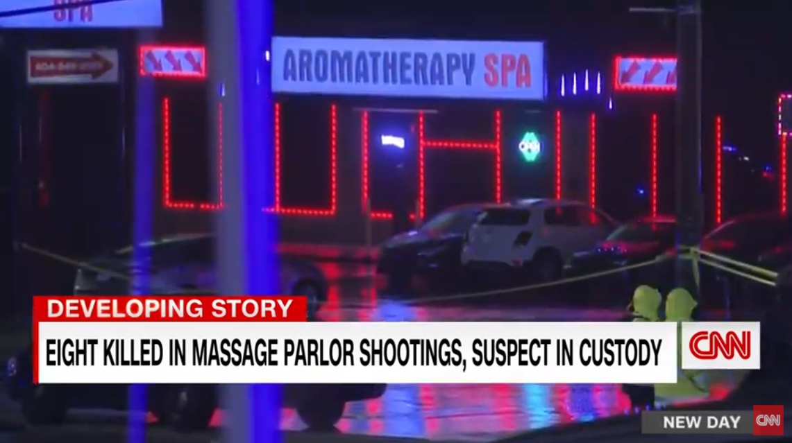 美國16日驚傳槍擊事件，釀成8人死亡，其中6人是亞裔女性。（翻攝自CNN YouTube）