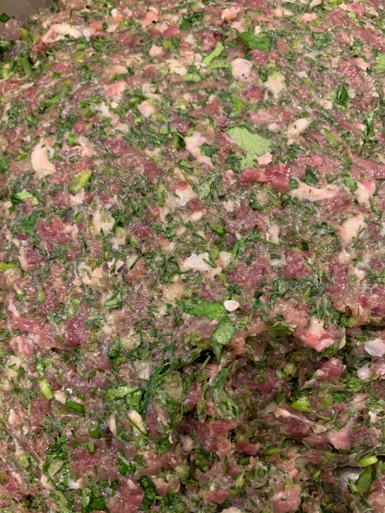 餡料拌勻，準備完成。