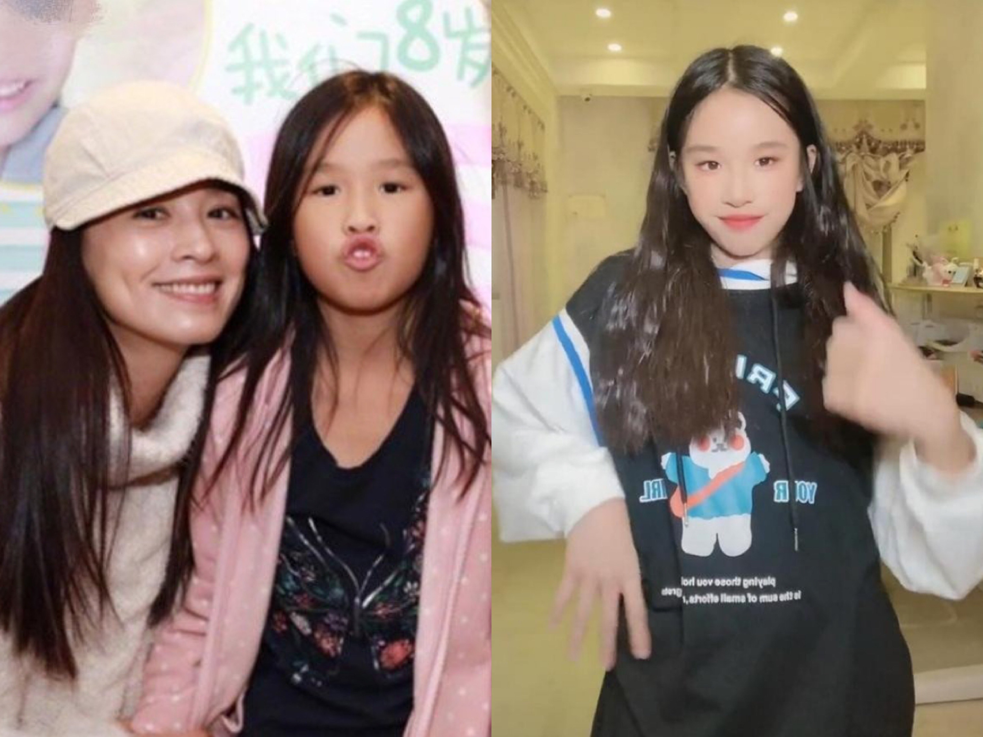 張庭女兒Angela曬近況，讓人驚覺女大十八變。（翻攝自新浪微博）