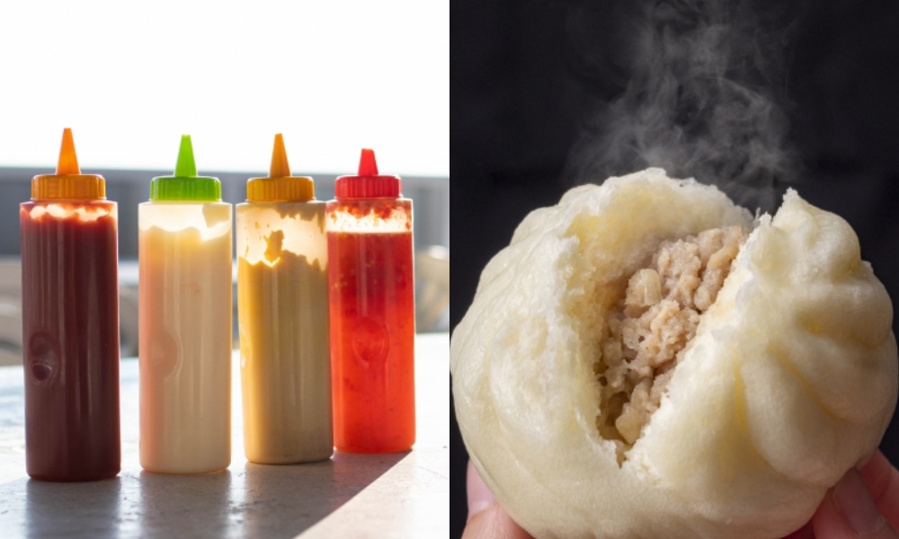 網友抱怨「醬料瓶口直插包子」作法超噁。（示意圖，photo-AC）