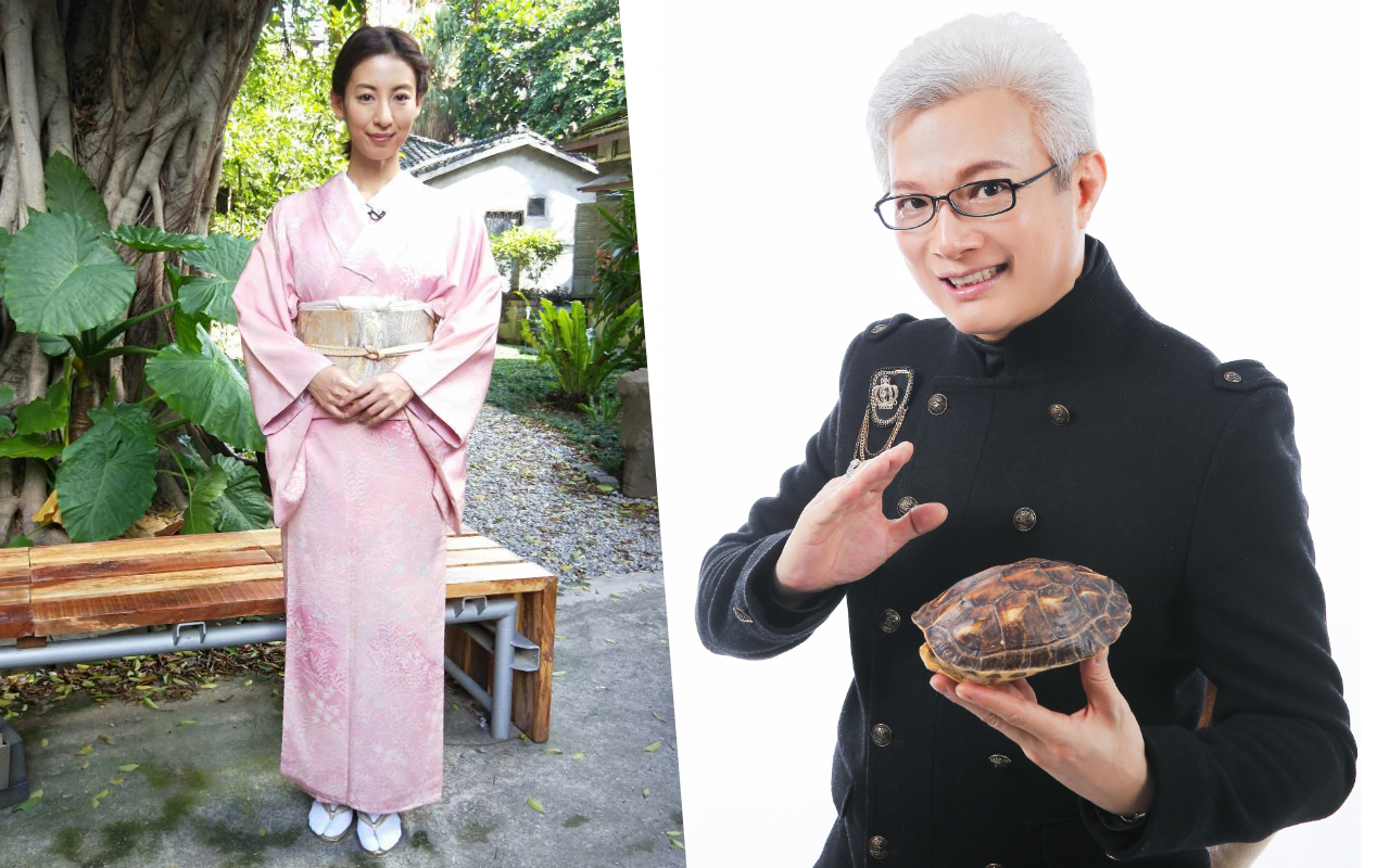 命理大師蔡上機（右圖），以及遠嫁台灣多年的日籍女星大久保麻梨子（左圖），對「鮭魚之亂」表示震驚。（國興衛視、蔡上機提供）