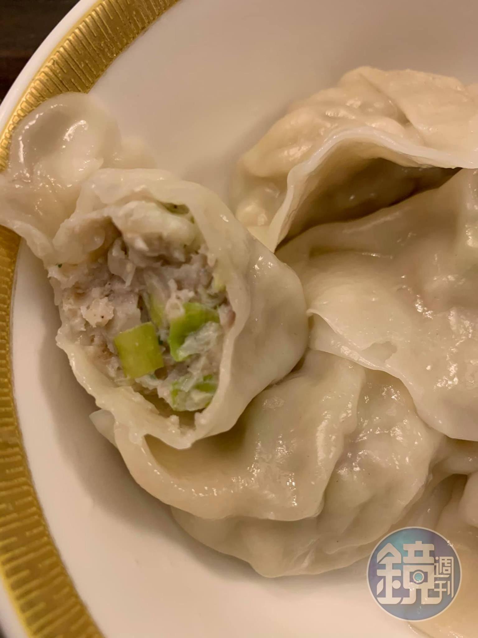 鮁魚餃子的餡料清甜鮮美。