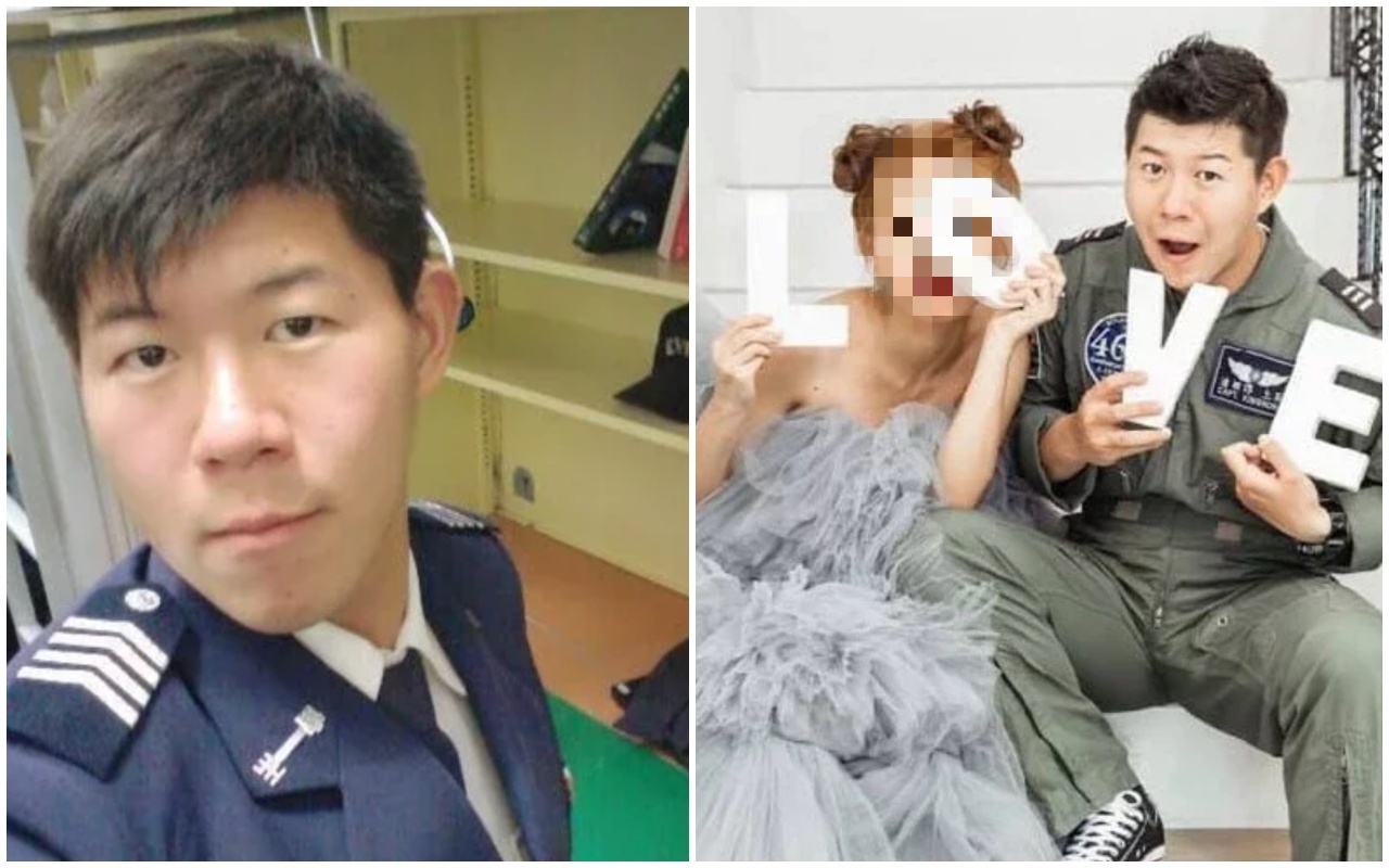 新婚不久的上尉潘穎諄跳傘後失聯，搜救人員正全力搜救中。（翻攝自臉書）