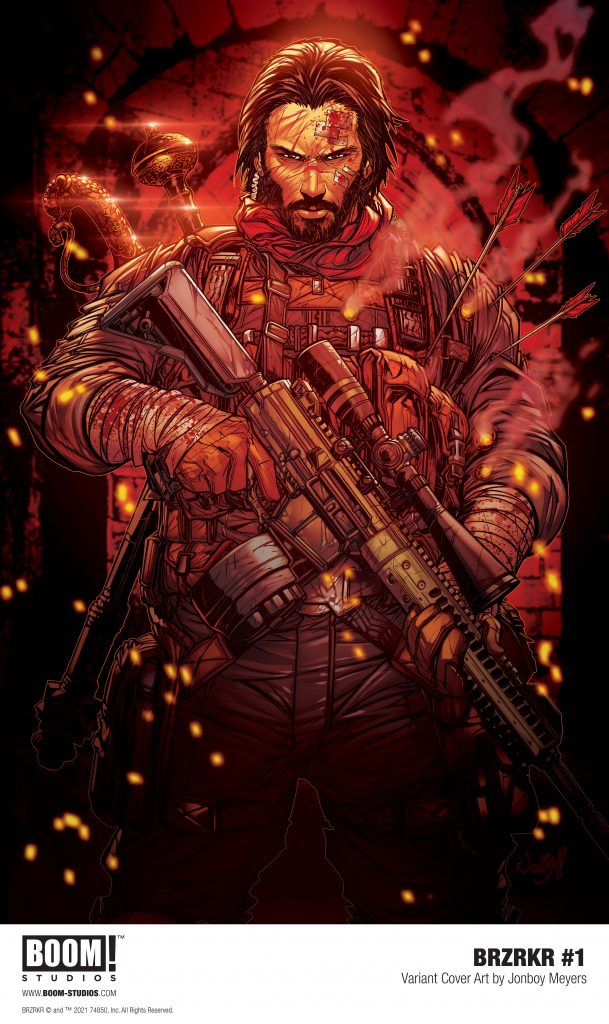 《BRZRKR》漫畫主角是以基努李維的形象創作。（翻攝自Boom!Studios官網）