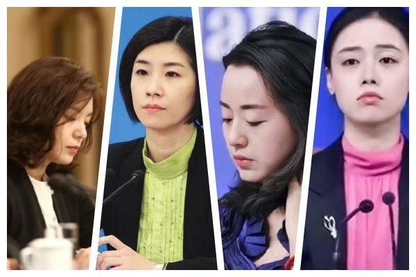張京(左至右)、張璐 、錢歆藝、姚夢瑶被封為中國大陸外交部「四大翻譯女神」。(翻攝自微博)