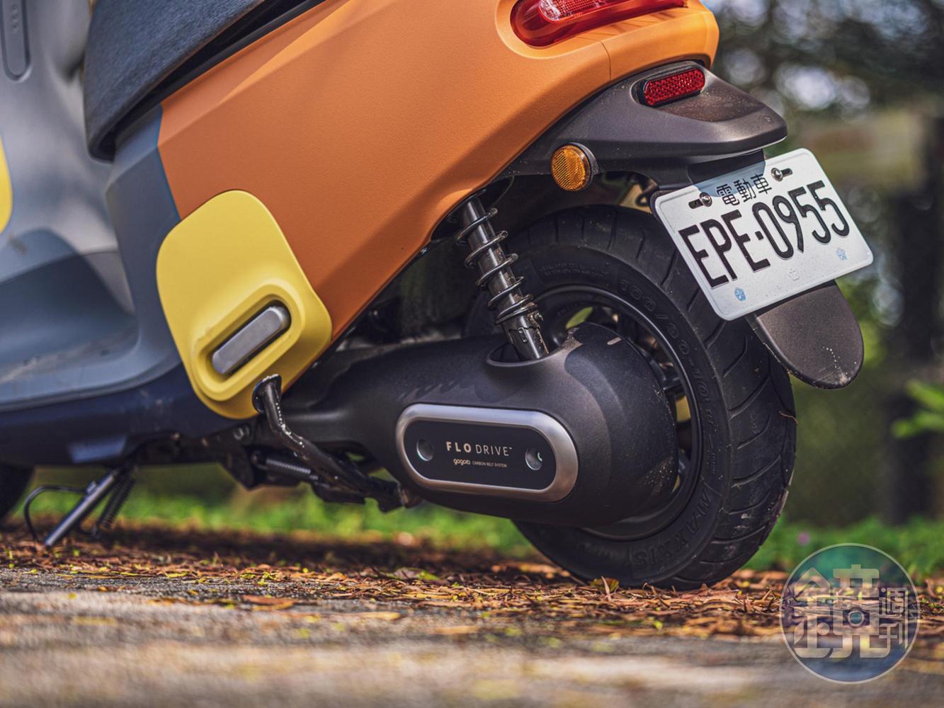 Gogoro VIVA MIX Belt版的FLO DRIVE™ 皮帶傳動系統在起步時更為線性。