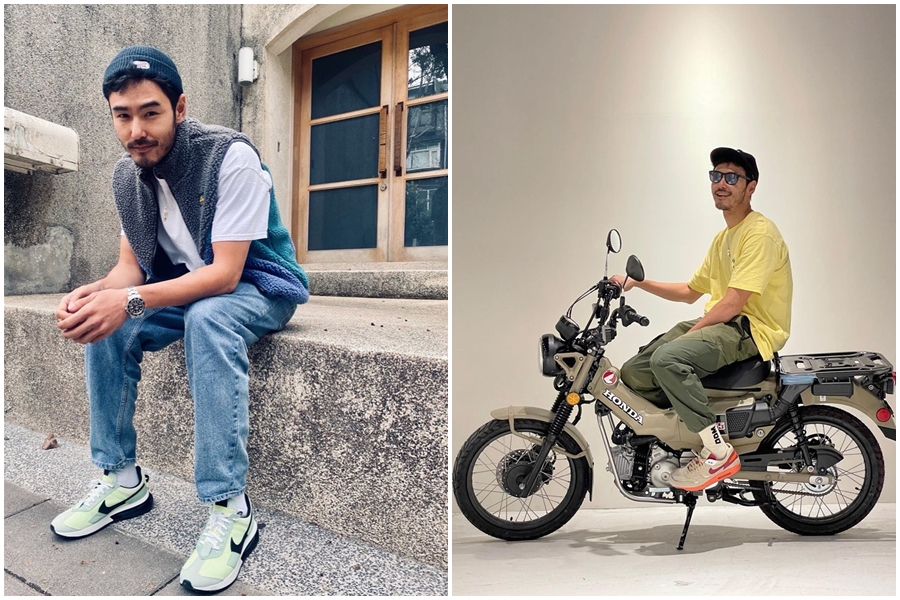 阮經天的鬍男造型（左），在1週前的照片（右）已可見端倪。（翻攝自阮經天IG）