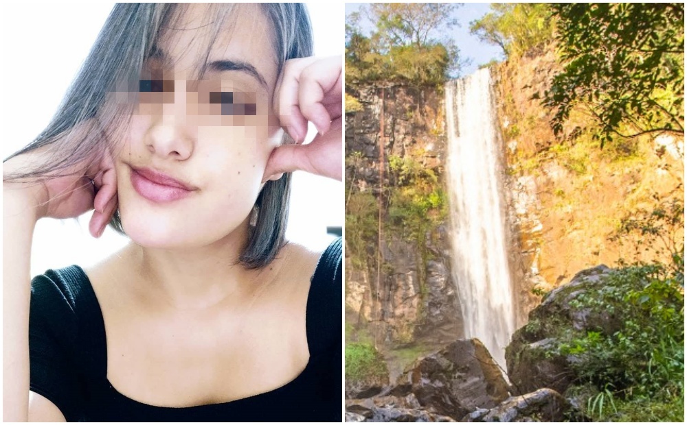巴西一名女子艾妮在瀑布邊緣「拍美照」時,不慎腳滑墜落死亡。(翻攝自Any Caroliny Duarte臉書,示意圖Google地圖)
