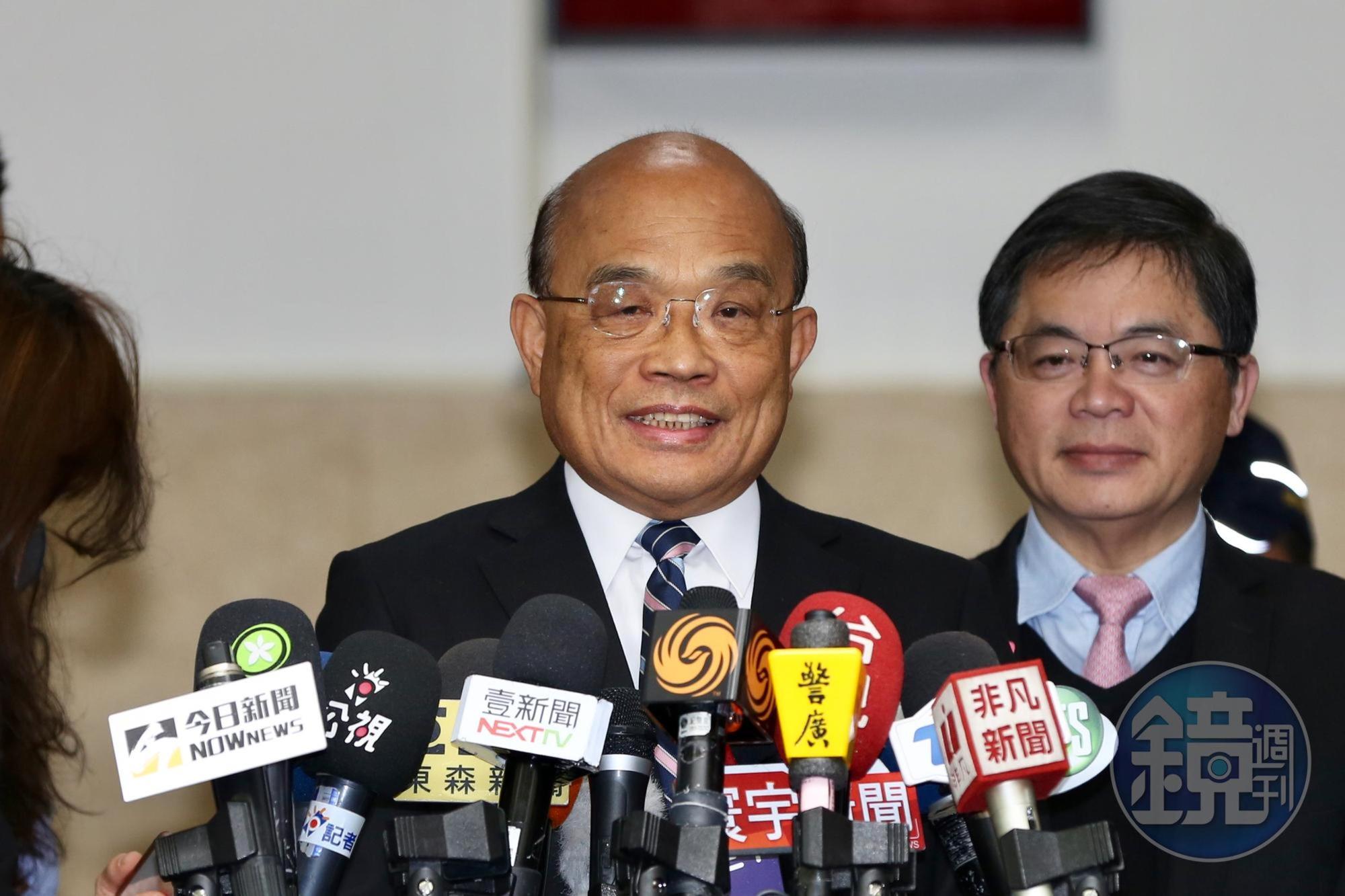 央視旗下節目請台灣藝人歐陽娜娜、張韶涵等人錄製預告片祝賀，蘇貞昌無奈表示「不知道有些人是怎樣，希望早日看看今天我們維持民主自由是多麽不簡單」。（本刊資料照）