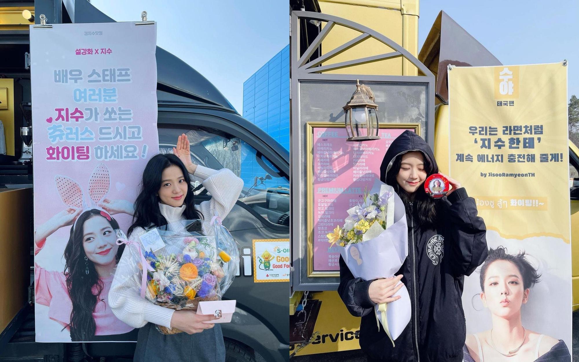 Jisoo的粉絲送上各式應援,讓她常常在IG認證感謝粉絲。(翻攝Jisoo IG)