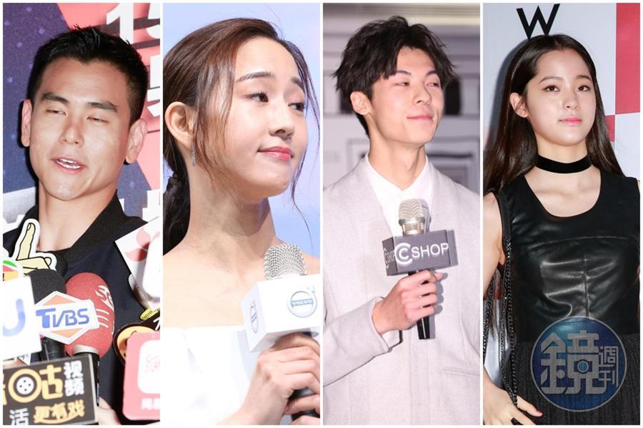 新疆血棉花爭議,台灣藝人搶先選邊站,發布支持新疆棉花宣示效忠祖國。左起彭于晏、張鈞甯、許光漢、歐陽娜娜。(本刊資料照)