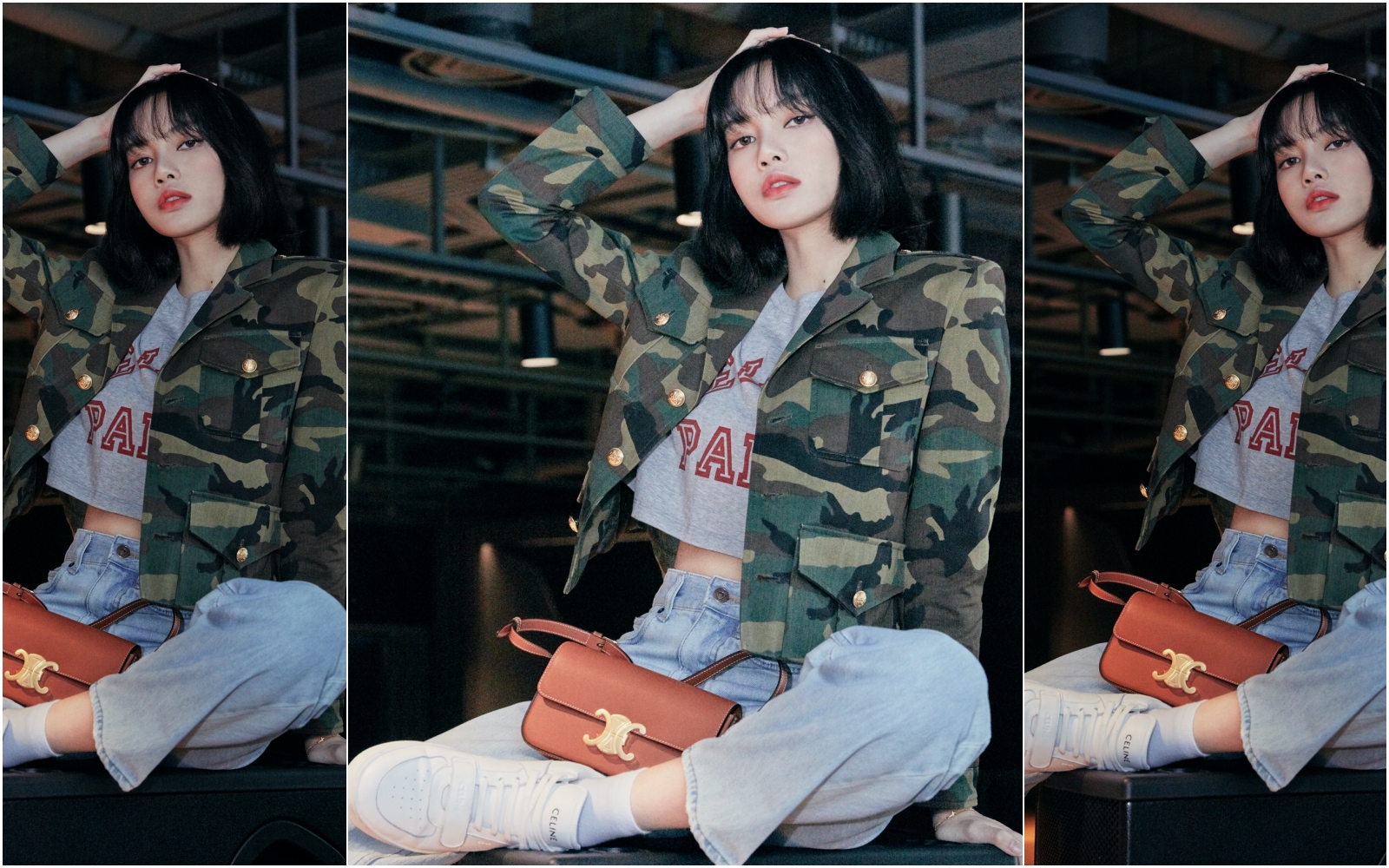 LISA選用CELINE TRIOMPHE焦糖棕小牛皮短背帶肩背包。NT$77,000。（CELINE提供）