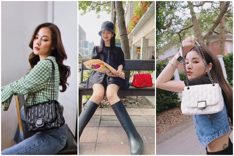 曾之喬（中）、許路兒（右）與泰國的國民初戀女神Baifern平采娜（左）都被新款包包Brioche征服。