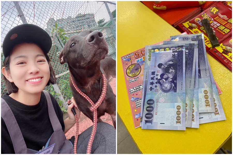 米可白喜歡玩刮刮樂，但每次刮每次賠，沒想到她心存一個念頭後再刮，結果竟刮中6,000元。（翻攝自米可白臉書）