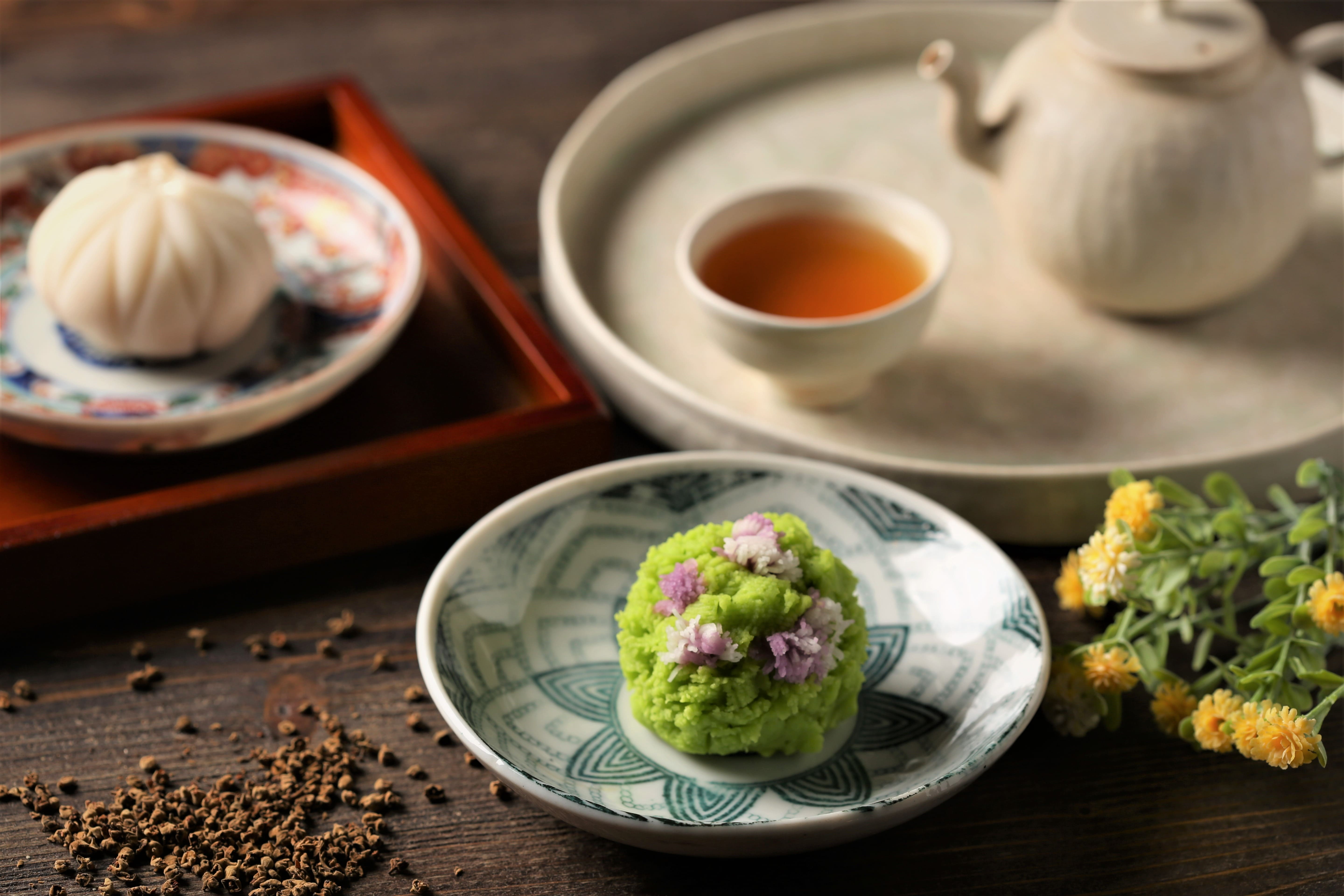 充滿季節感的「特製和菓子」。