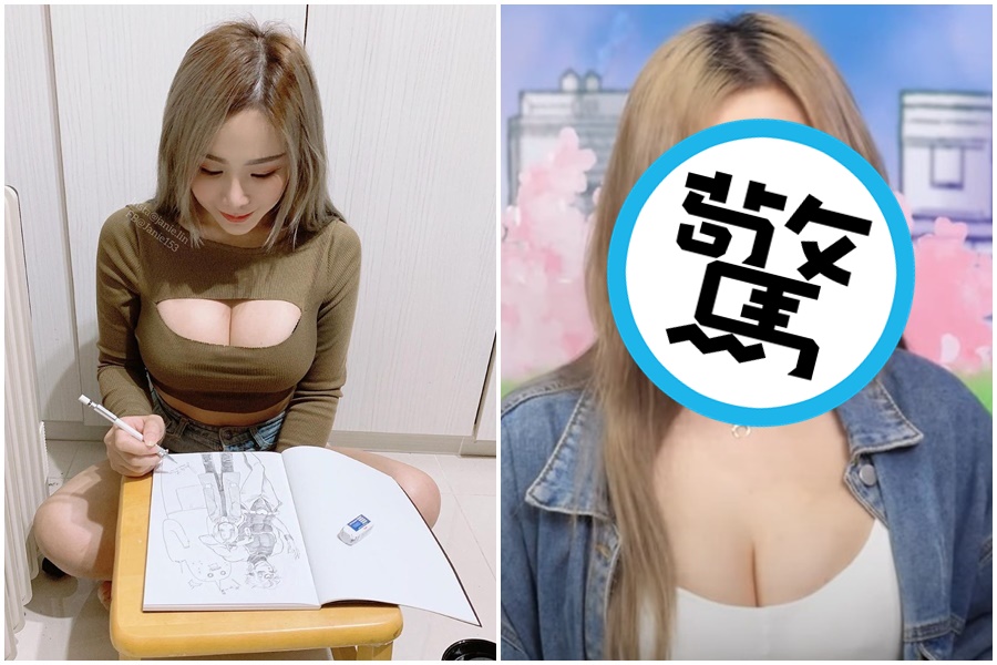 網紅「泥泥學姊」在YouTube節目中露臉，讓粉絲大感錯愕。（翻攝自janie.lin IG、黑羽YouTube頻道）