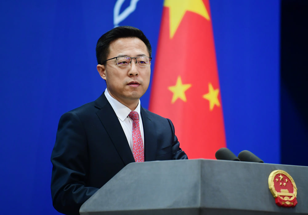 中國外交部發言人趙立堅今表示反對任何形式的美台官方往來。（翻攝自中國外交部臉書）