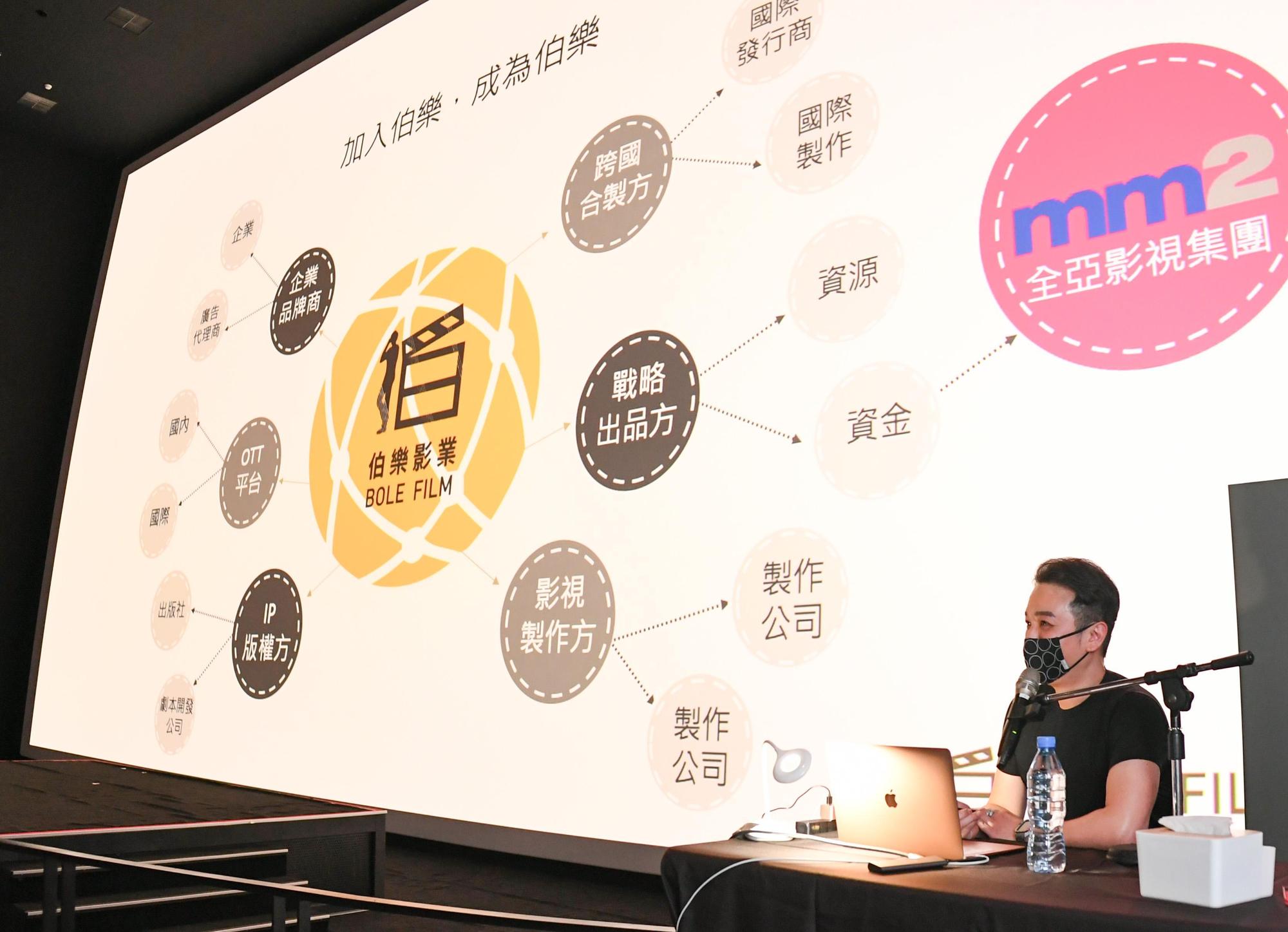 伯樂影業今舉辦成立記者會,董事長吳明憲一口氣宣布7個項目計畫。(伯樂影業提供)