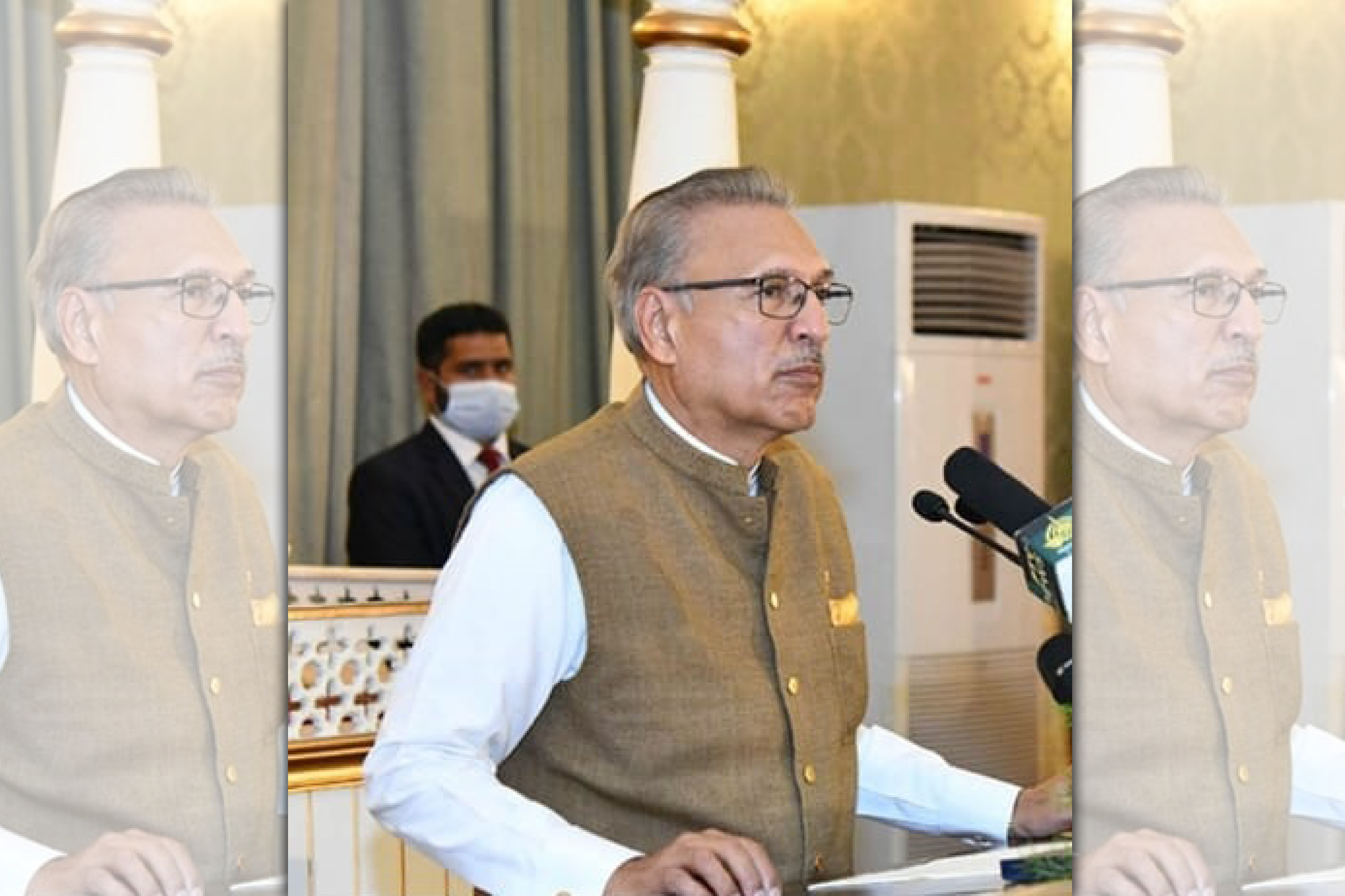 巴基斯坦總統阿爾維14天前才接種中國「國藥集團」疫苗，29日確診武漢肺炎陽性。（翻攝http://president.gov.pk/index.html）