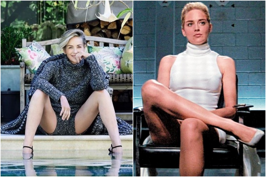 莎朗史東當年以電影中一幕「露底戲」走紅。（翻攝自莎朗史東IG）