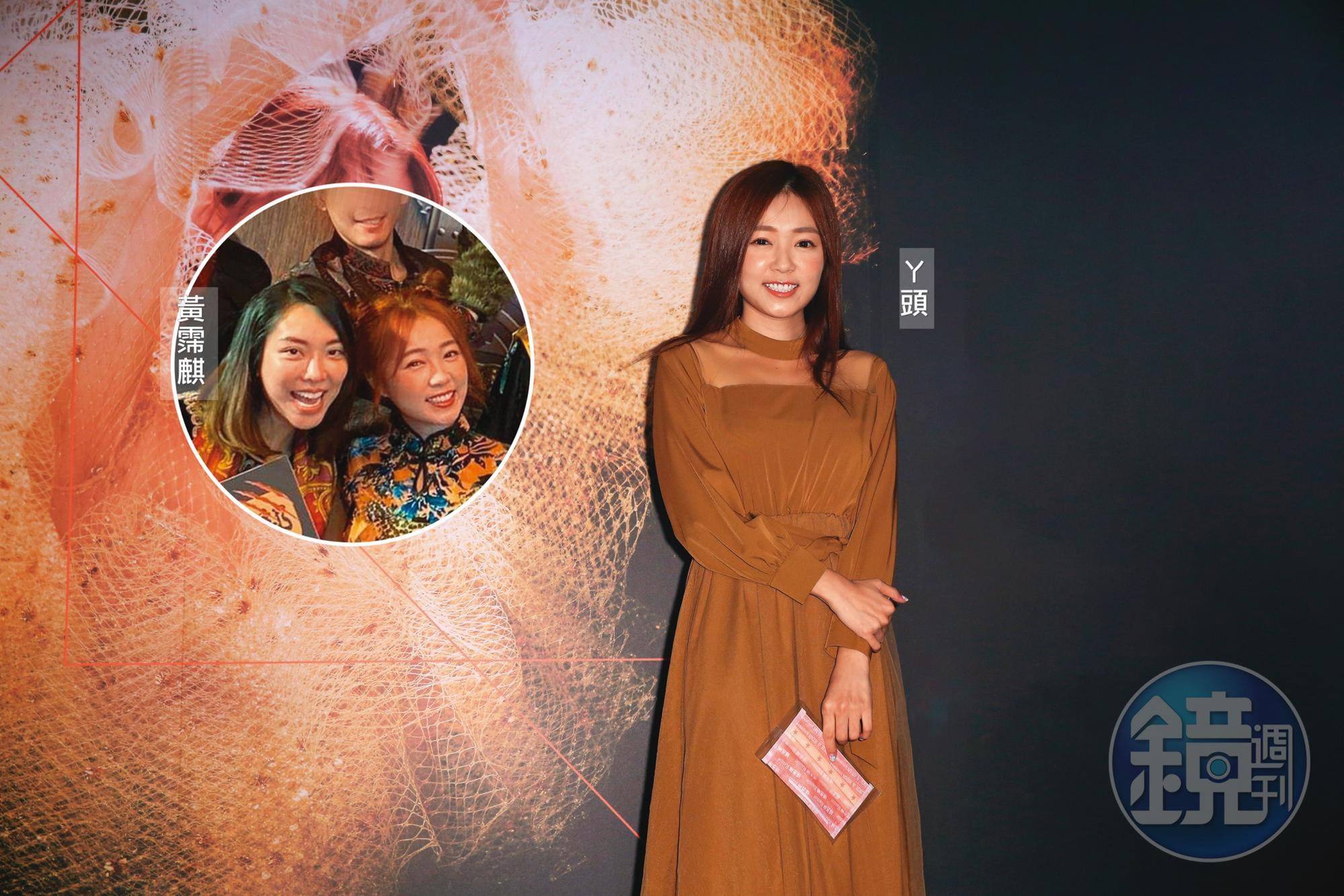 ㄚ頭是演藝圈中的副業天后,但因樹大招風,疑被他人打著名號在外招搖。黃霈麒(小圖左)在桌遊店開幕時,受邀和ㄚ頭一起慶祝。(翻攝自宮月城IG)