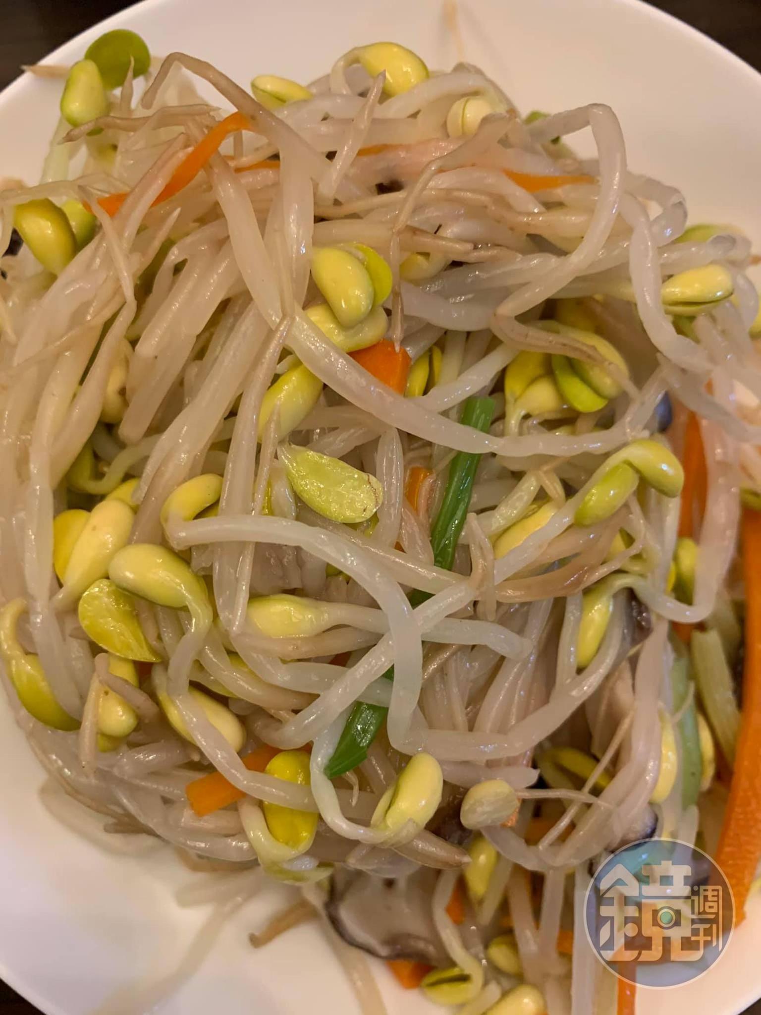黃豆芽炒芹菜（勤快如意）。