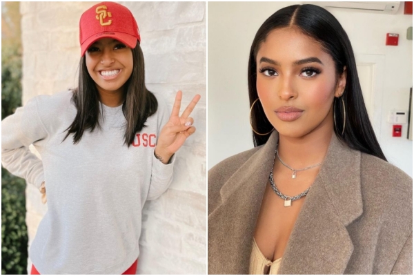 娜塔莉雅在IG PO出穿著南加大的大學T與帽子，開心宣布錄取南加大。（翻攝自娜塔莉雅IG）