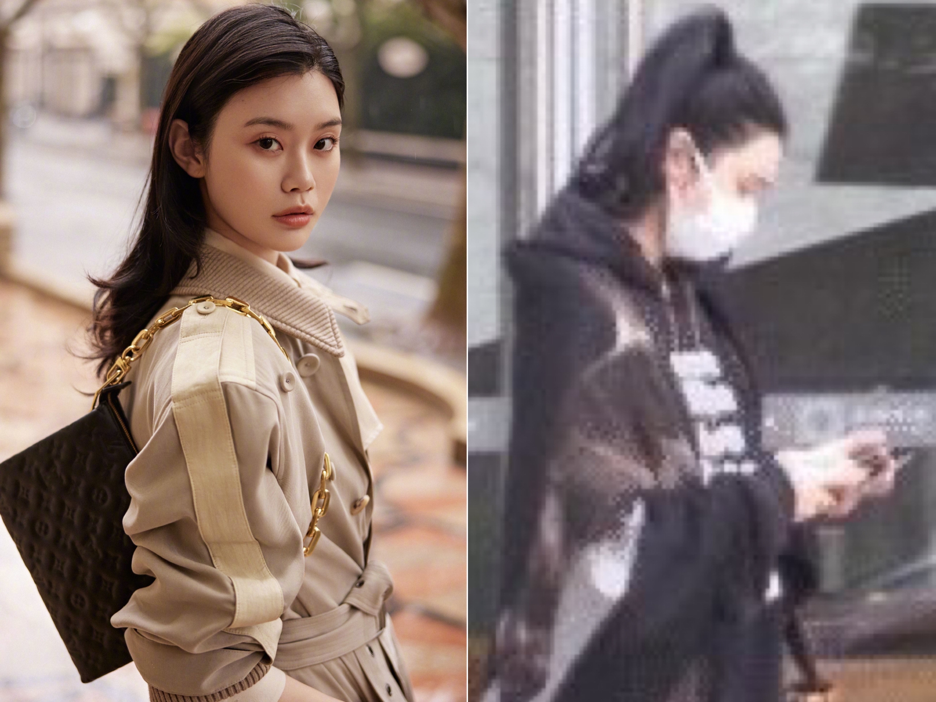 奚夢瑤日前遭拍到小腹微凸，疑似懷了第二胎。（翻攝自新浪微博）