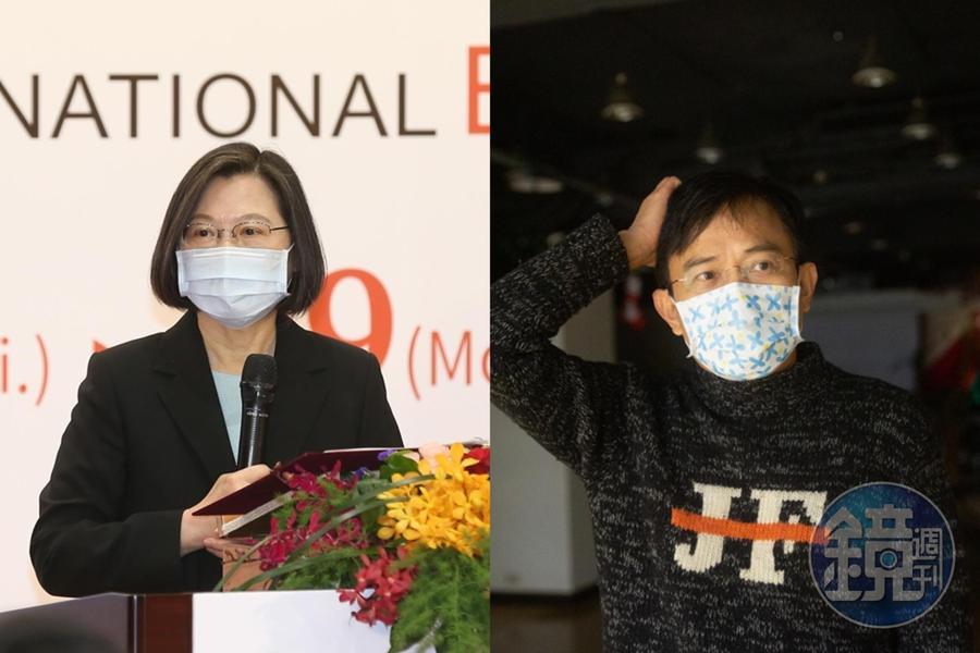 資深媒體人彭文正(右)因為質疑總統蔡英文(左)論文造假,今被檢方依加重誹謗罪起訴。(本刊資料照)