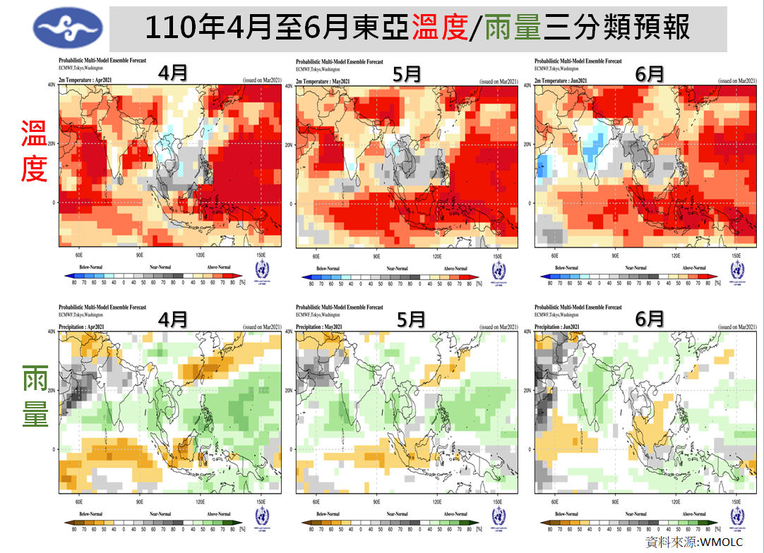 中央氣象局指出,模式預測4月雨情依然不樂觀。(翻攝自中央氣象局臉書)