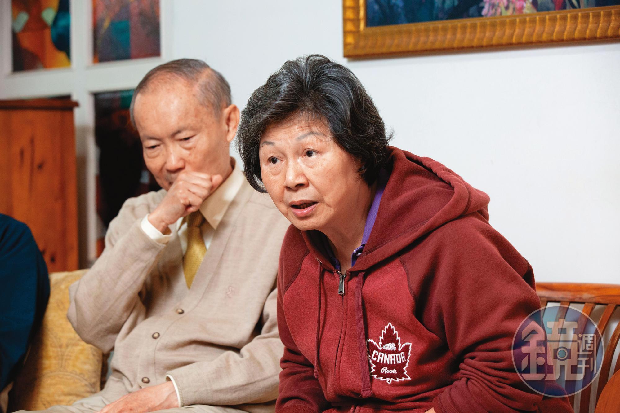 周經凱（左）和太太李宜殷（右）一同受訪，周沉默多過發言，反而是李宜殷非常氣憤激動。
